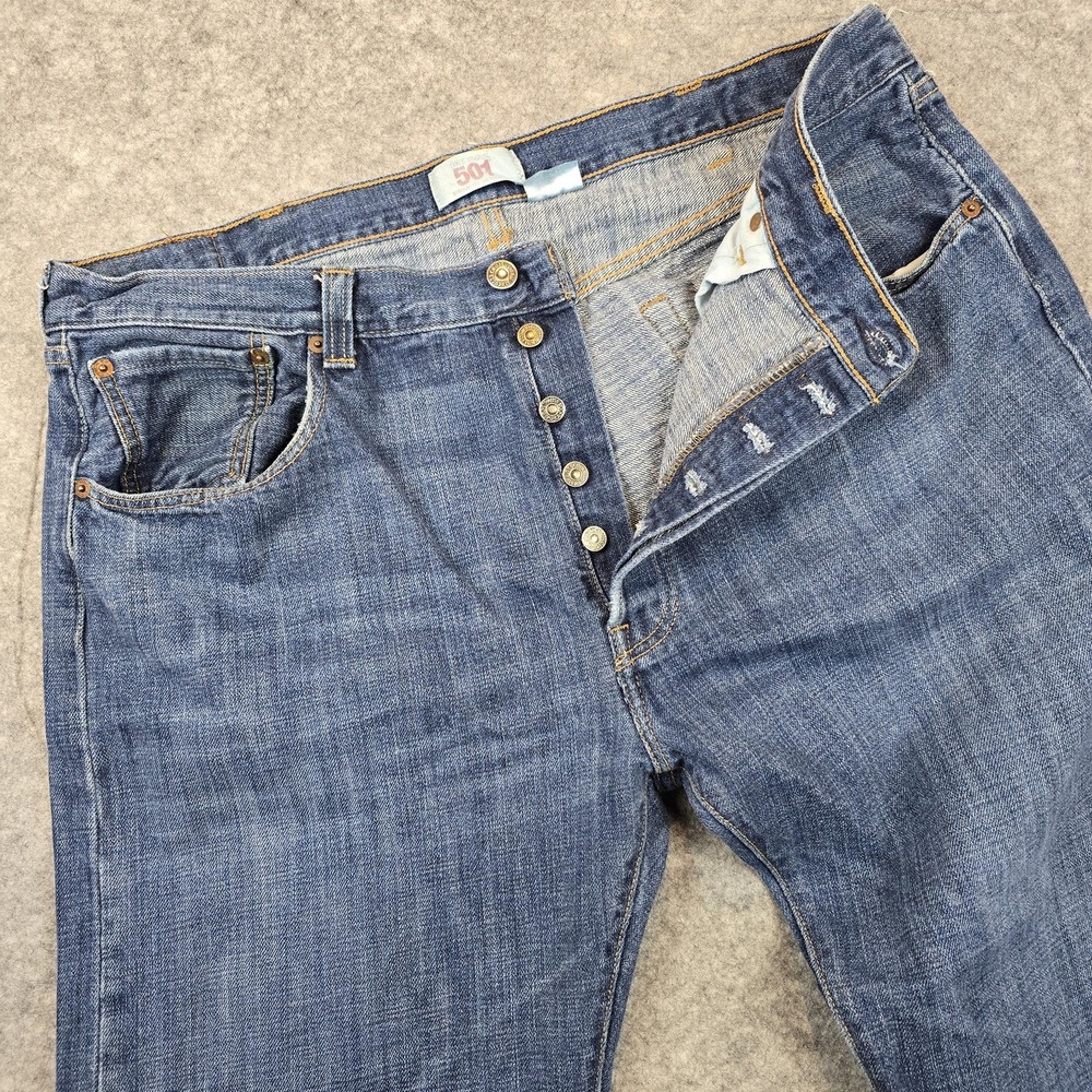 Levi's 501 Original Fit Mens 38x30 Blue Straight Leg Button Fly Jeans